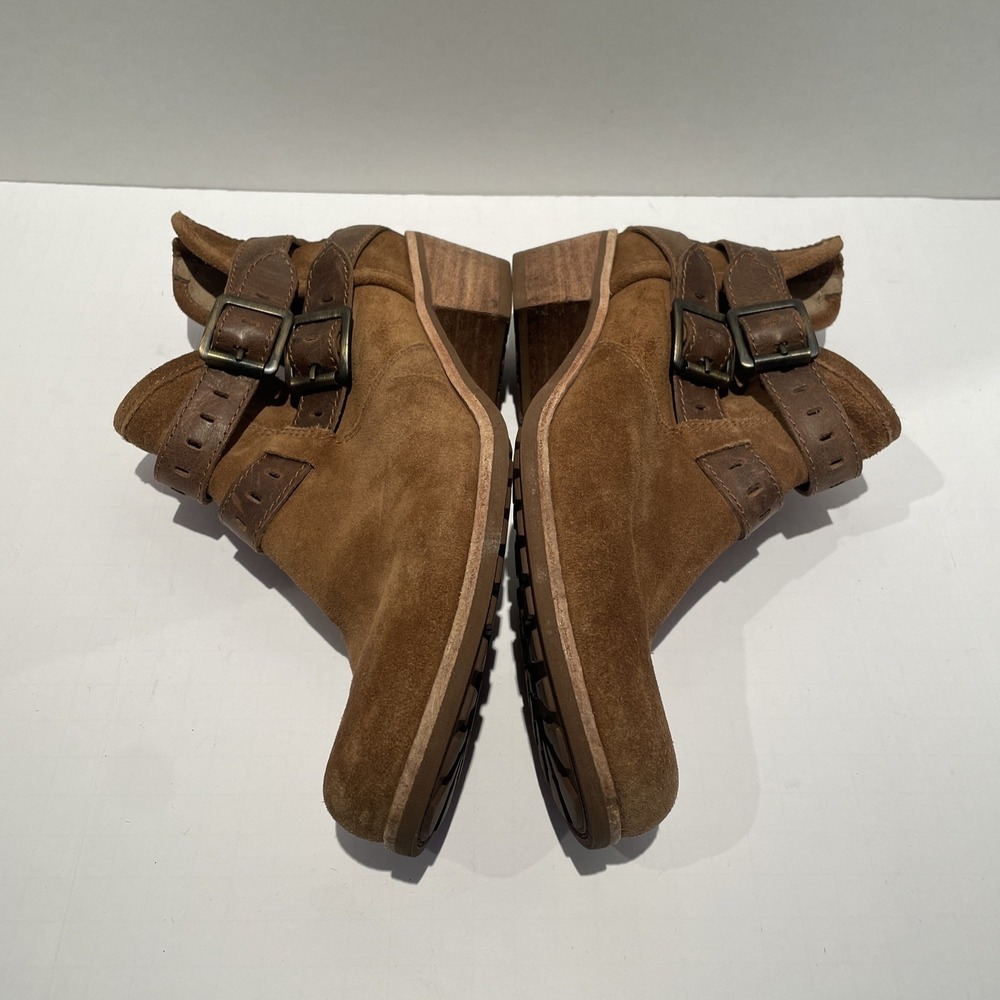UGG Chestnut Suede Cutout Buckle Ankle Boots Brown Leather Straps Women 7 - Picture 6 of 8
